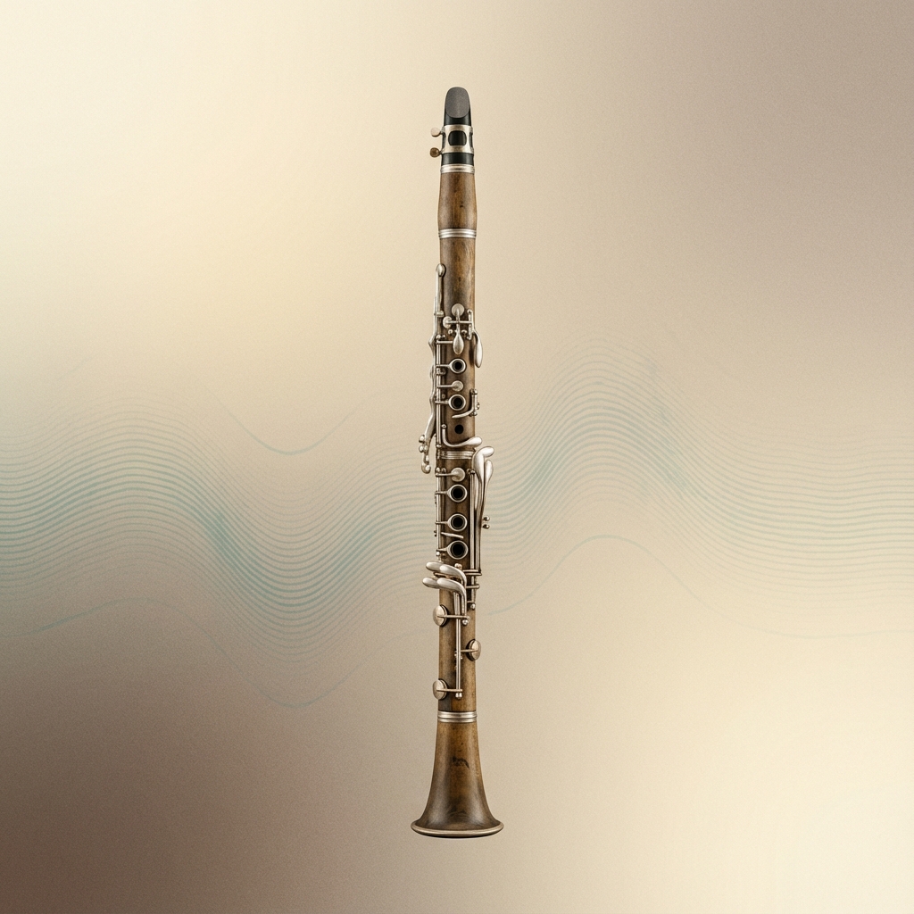 Clarinet on warm minimal gradient background