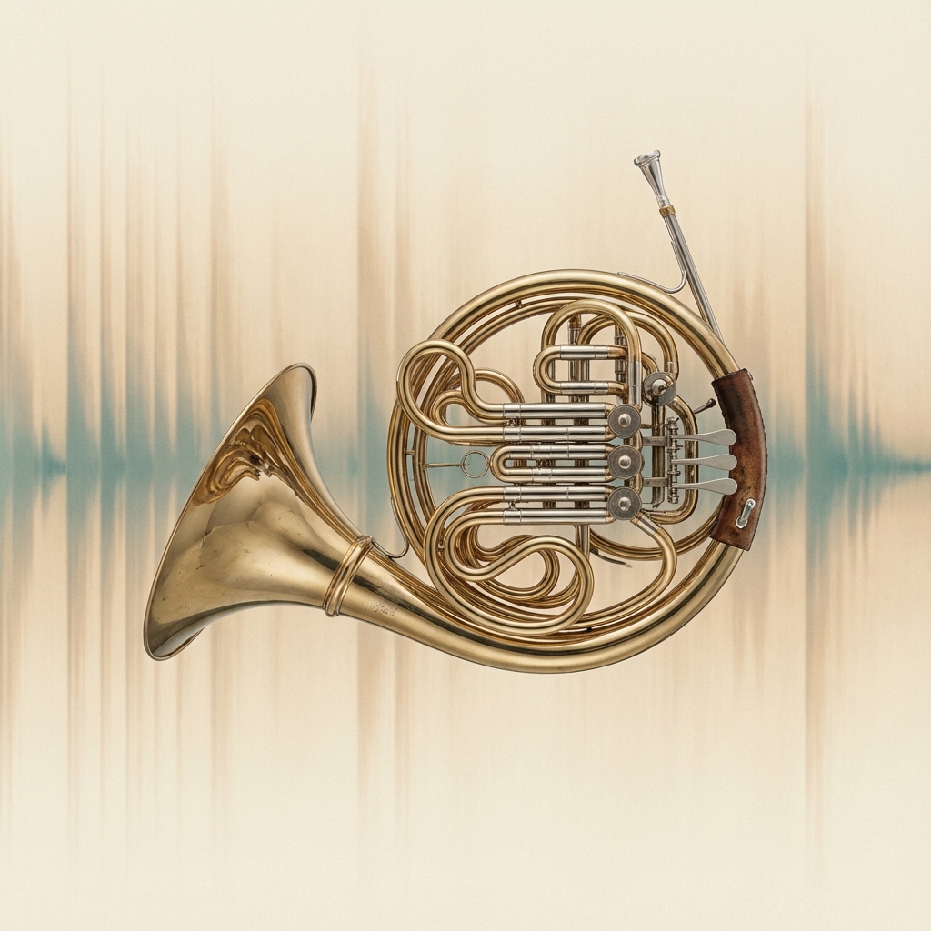 French Horn on warm minimal gradient background