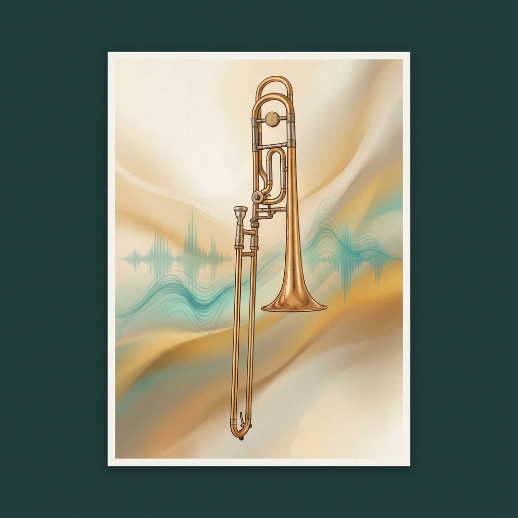 Trombone on warm minimal gradient background